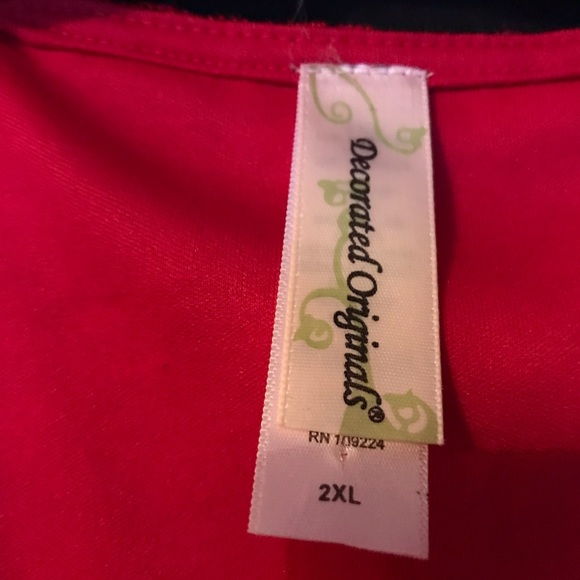 Red Lace Blouse with red silky lining. - Picture 3 of 3